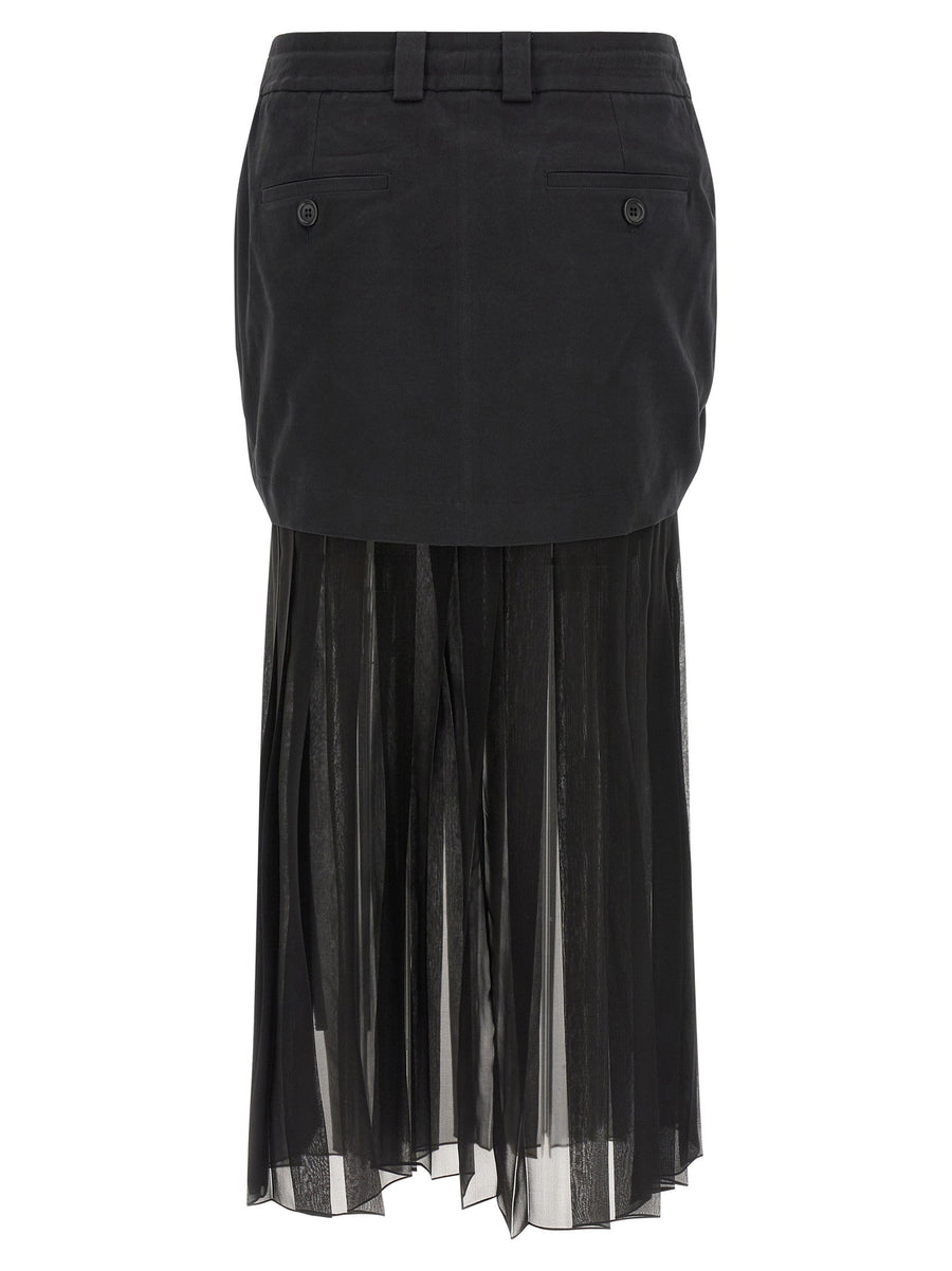 Dolce and Gabbana Chic Twill Silk Chiffon Midi Skirt Women
