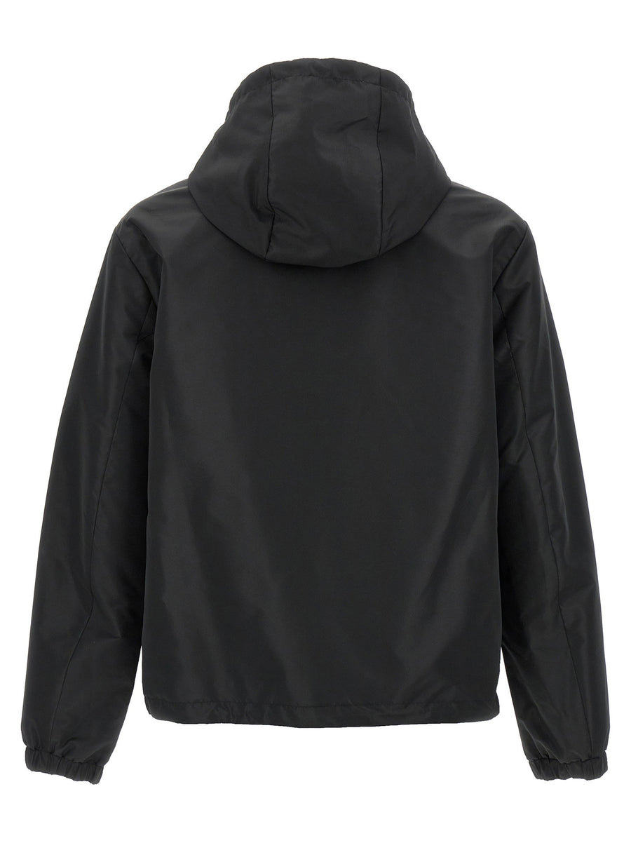 Fendi Hooded Blouson Jacket With Monogram Logo Lining Front Zip