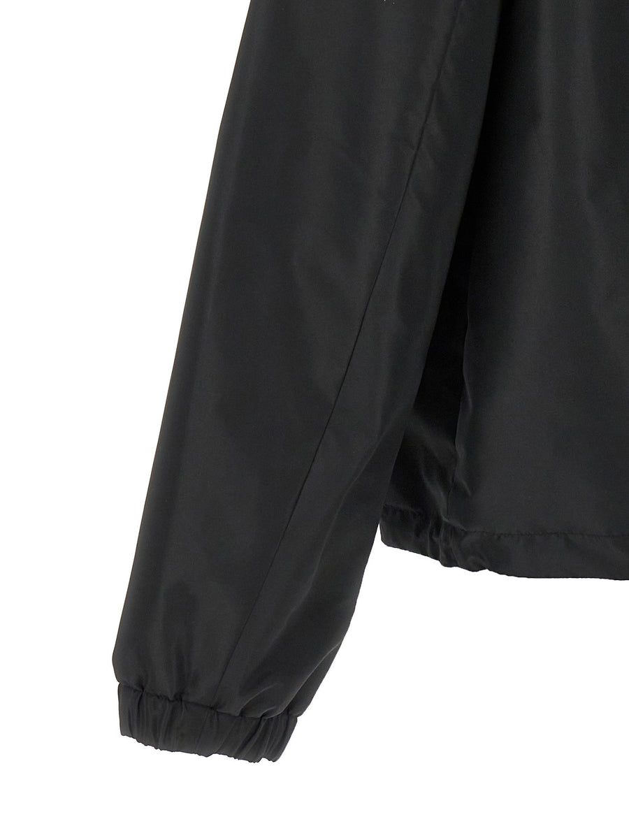 Fendi Hooded Blouson Jacket With Monogram Logo Lining Front Zip