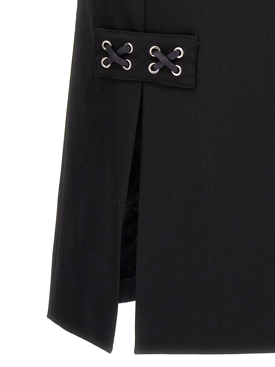 Alessandra Rich Lace Detail Wool Blend Skirt For Women, Elegant Workwear And Evening Silhouette