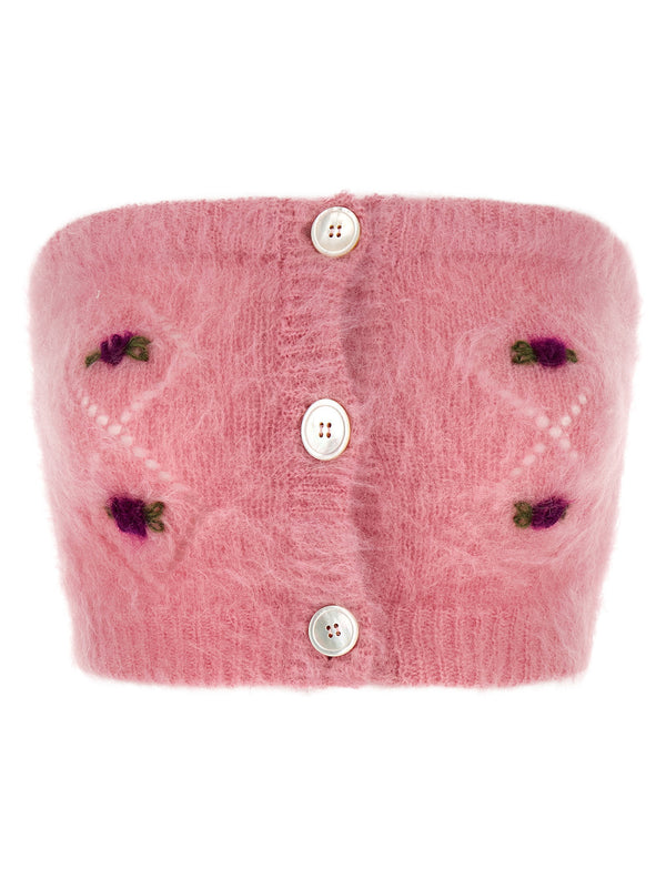 Alessandra Rich Carded Mohair Top