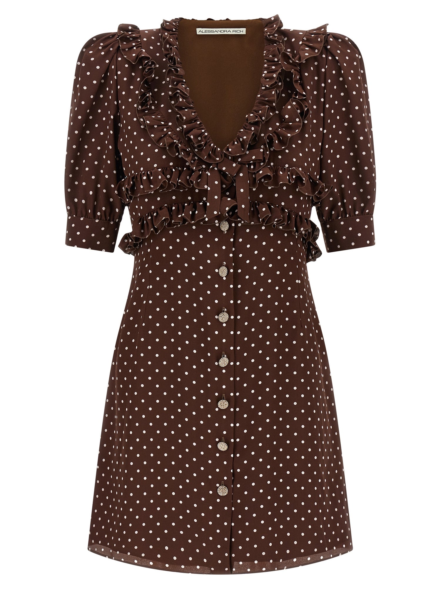 Alessandra Rich Polka Dot Mini Dress