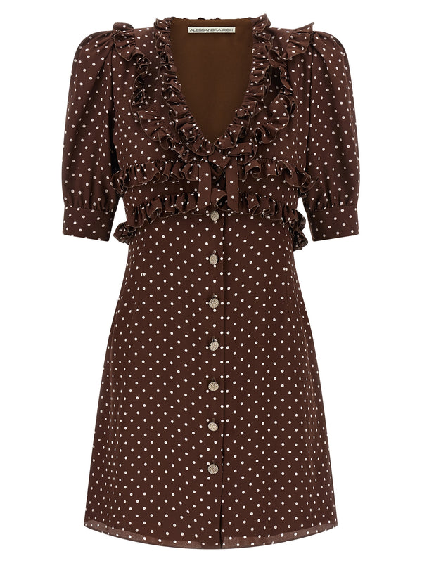 Alessandra Rich Polka Dot Mini Dress