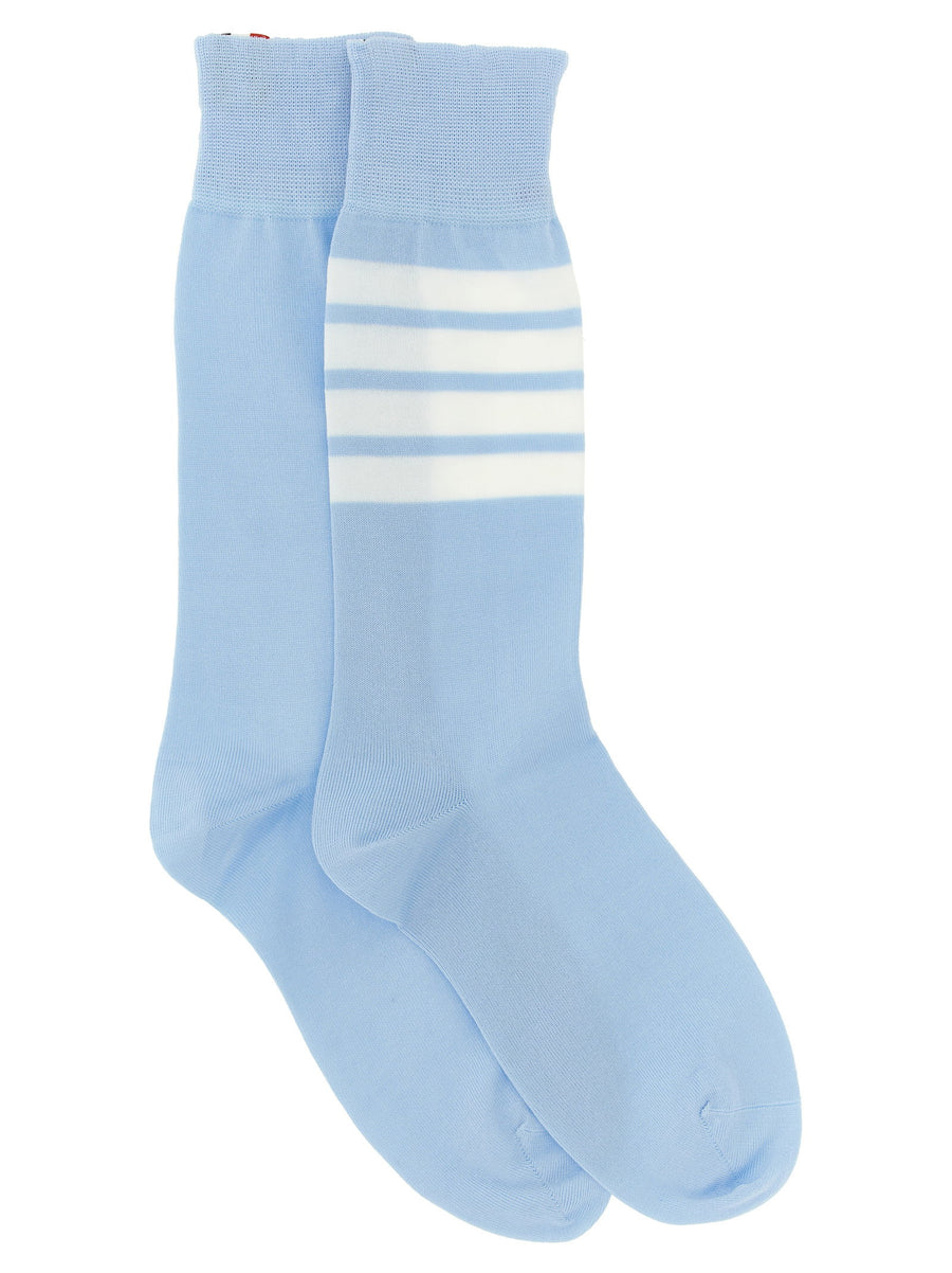 Thom Browne 4 Bar Socks Cotton Blend with Subtle Signature Intarsia for Women Beachwear and Casual Wear