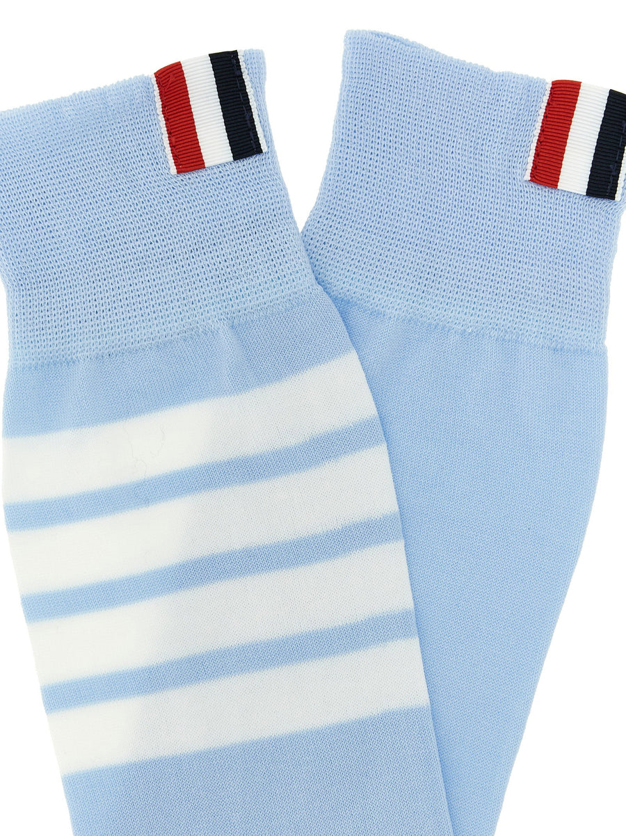 Thom Browne 4 Bar Socks Cotton Blend with Subtle Signature Intarsia for Women Beachwear and Casual Wear