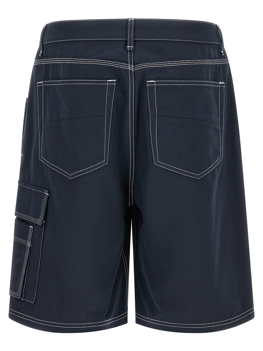 Fendi Bermuda Cargo Canvas Shorts Blue One Hundred Percent Cotton Relaxed Fit