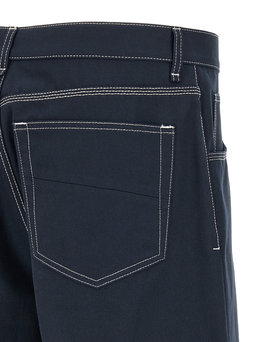 Fendi Bermuda Cargo Canvas Shorts Blue One Hundred Percent Cotton Relaxed Fit