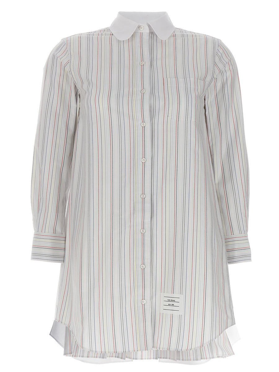 Thom Browne Striped Shirt Dress For Women Premium 100 Percent Cotton Oxford Tailored Versatile Work To Evening