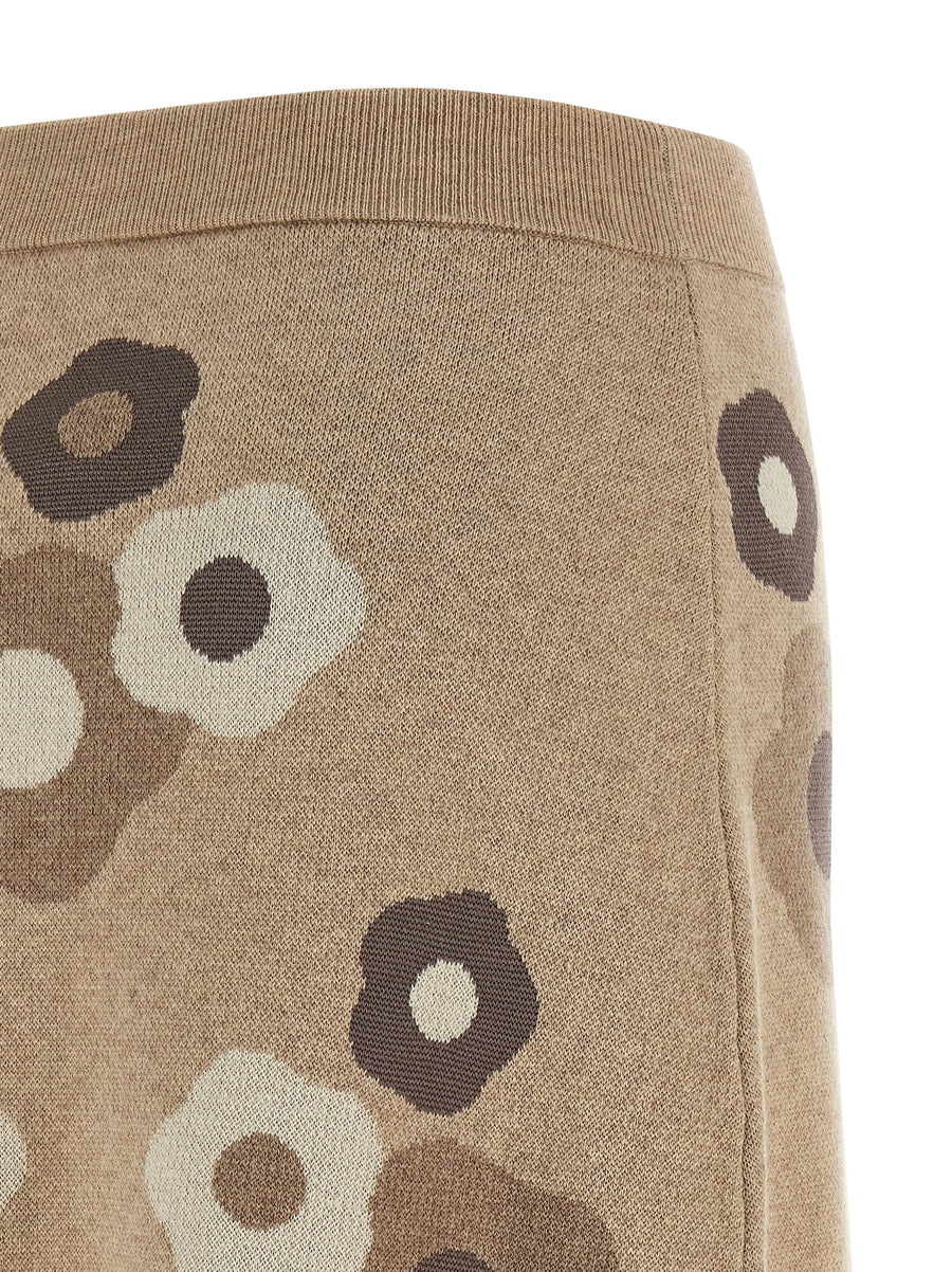 Kenzo Hana Dots Skirt For Women With Textured Knit Detailing Luxury Wool Blend Statement Piece FW25