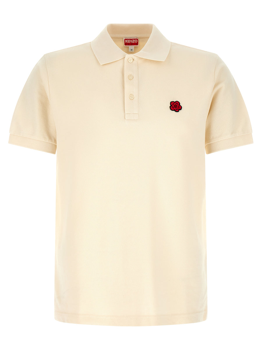 Kenzo Boke Flower Polo Shirt Premium Pique Cotton Slim Fit For Men Beige Everyday