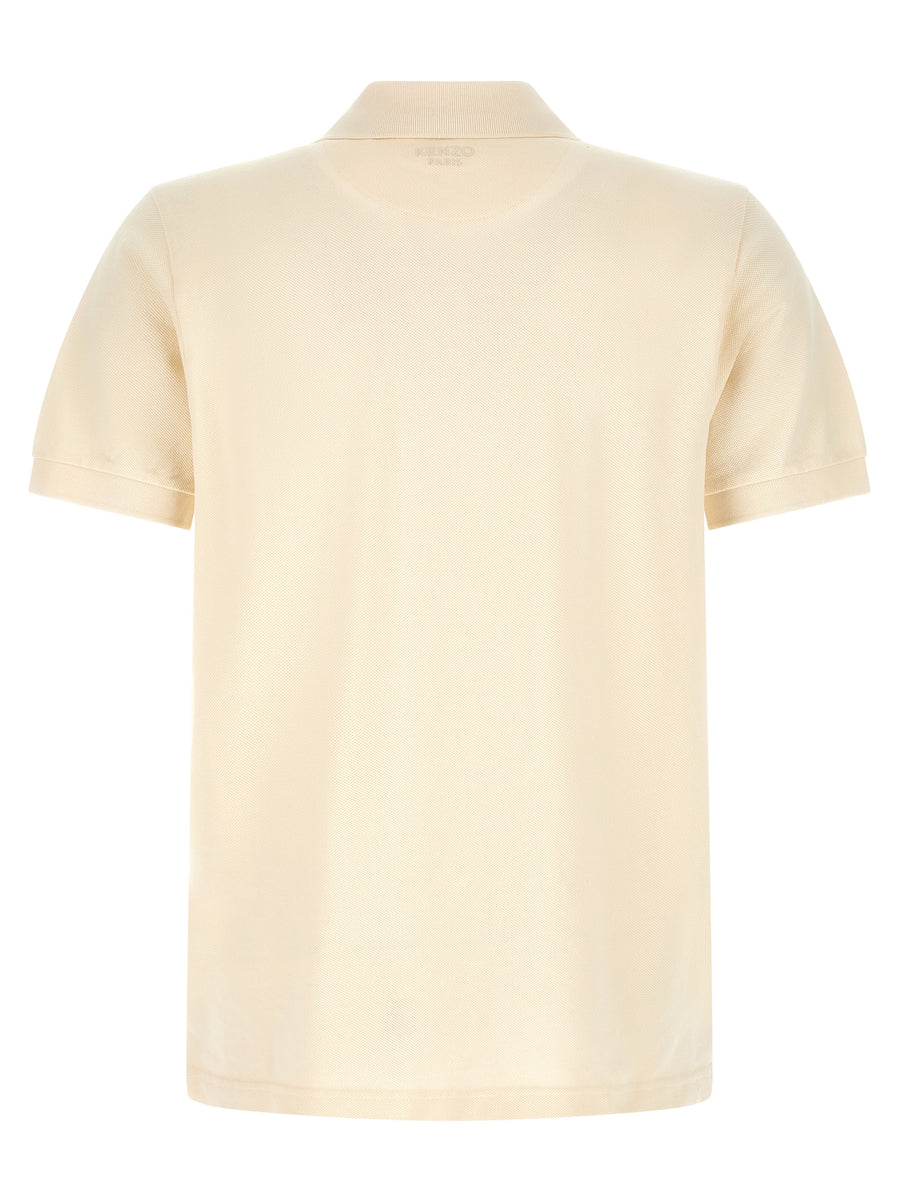 Kenzo Boke Flower Polo Shirt Premium Pique Cotton Slim Fit For Men Beige Everyday