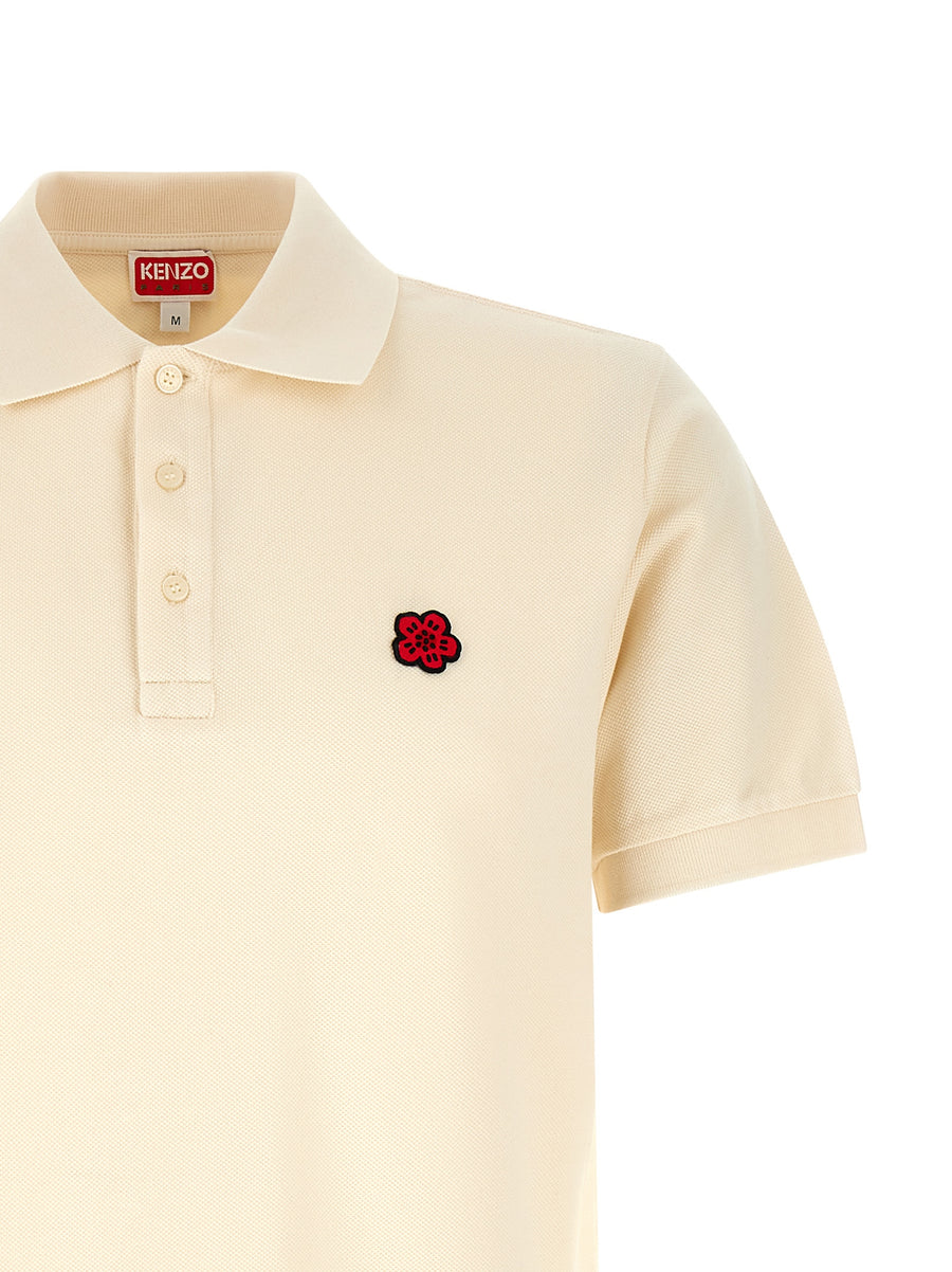 Kenzo Boke Flower Polo Shirt Premium Pique Cotton Slim Fit For Men Beige Everyday