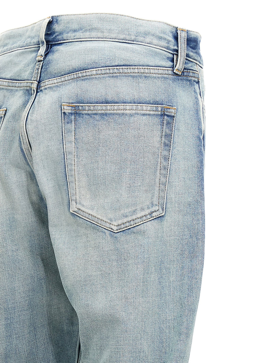 Fear Of God Straight Jeans For Men Premium 100 Percent Cotton Light Blue Denim Five Pocket