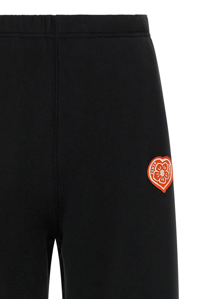 Kenzo Boke Heart Joggers for Women Luxurious 100 Cotton Fleece Trousers Straight Leg Loungewear with Drawstring