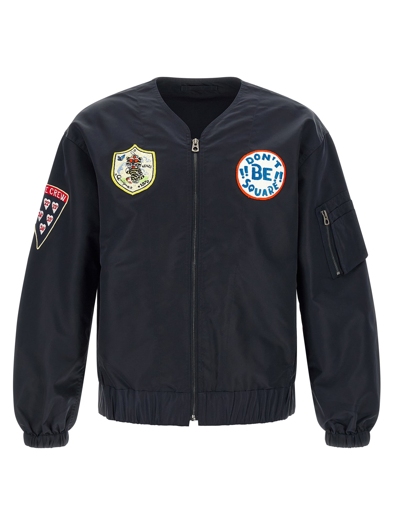 Kenzo Badges Collarless Bomber Jacket