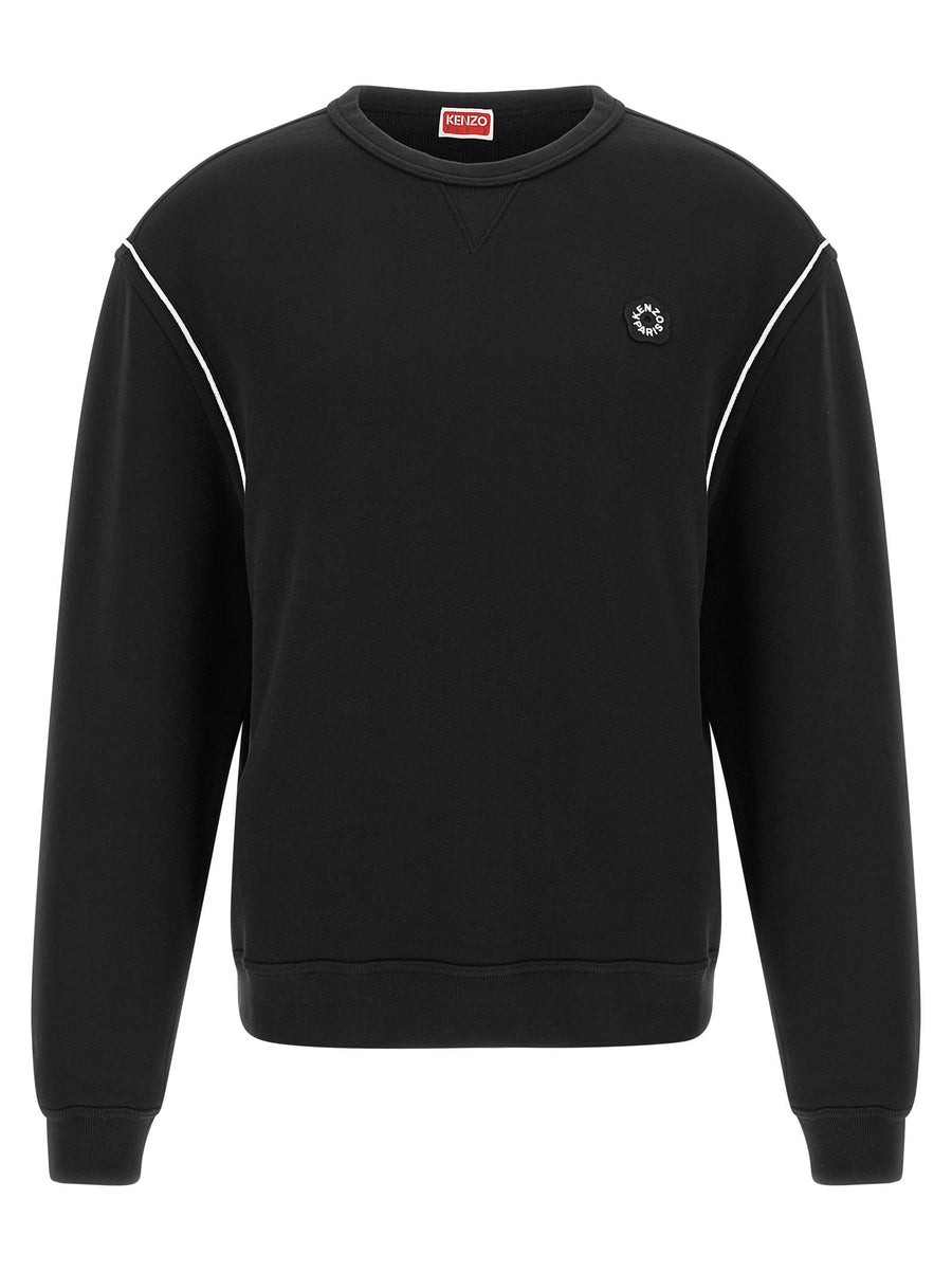 Kenzo Boke Flower 2.0 Sweatshirt For Men Soft Brushed Cotton Black Front Patch Bold Detailing