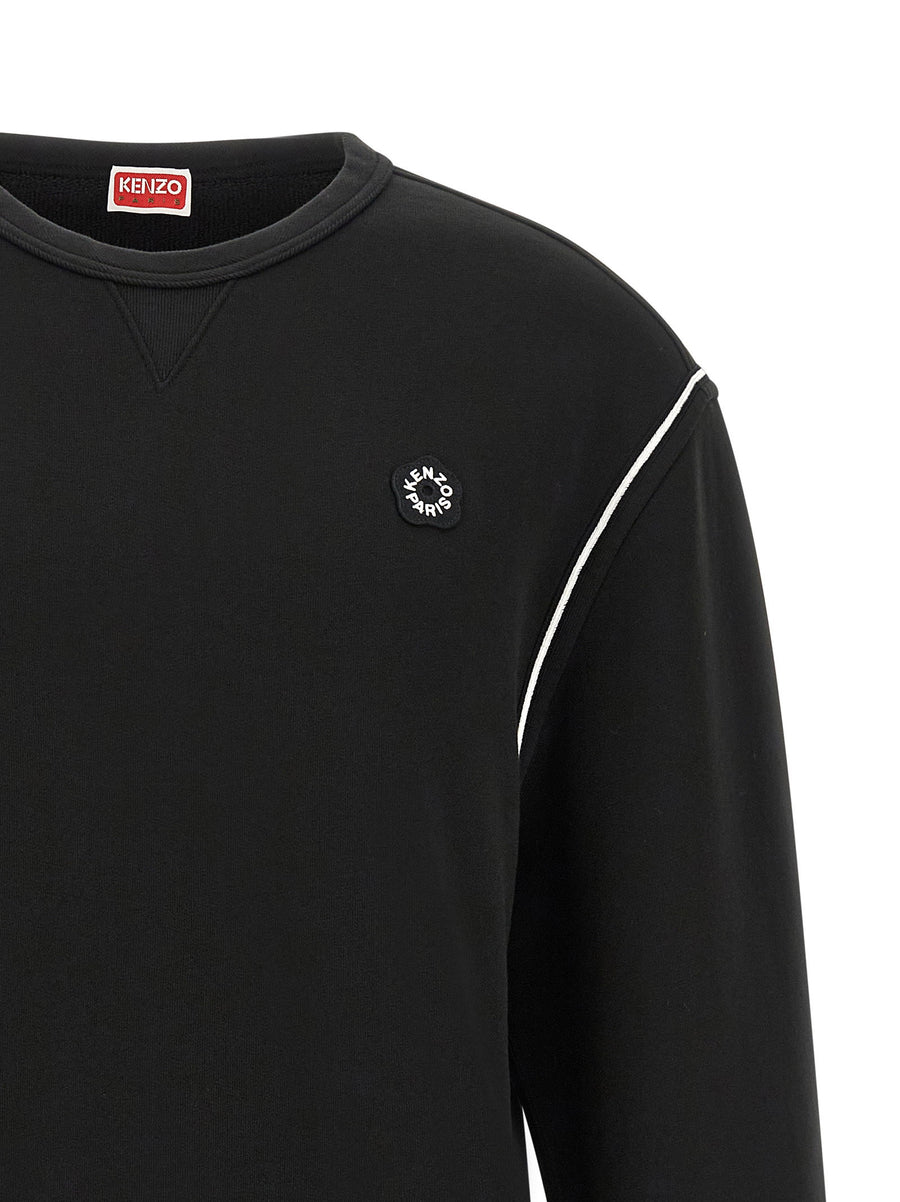 Kenzo Boke Flower 2.0 Sweatshirt For Men Soft Brushed Cotton Black Front Patch Bold Detailing
