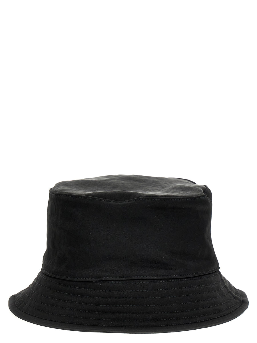 Fear Of God Logo Patch Bucket Hat Leather Patch Premium Nylon For Men Refined Streetwear