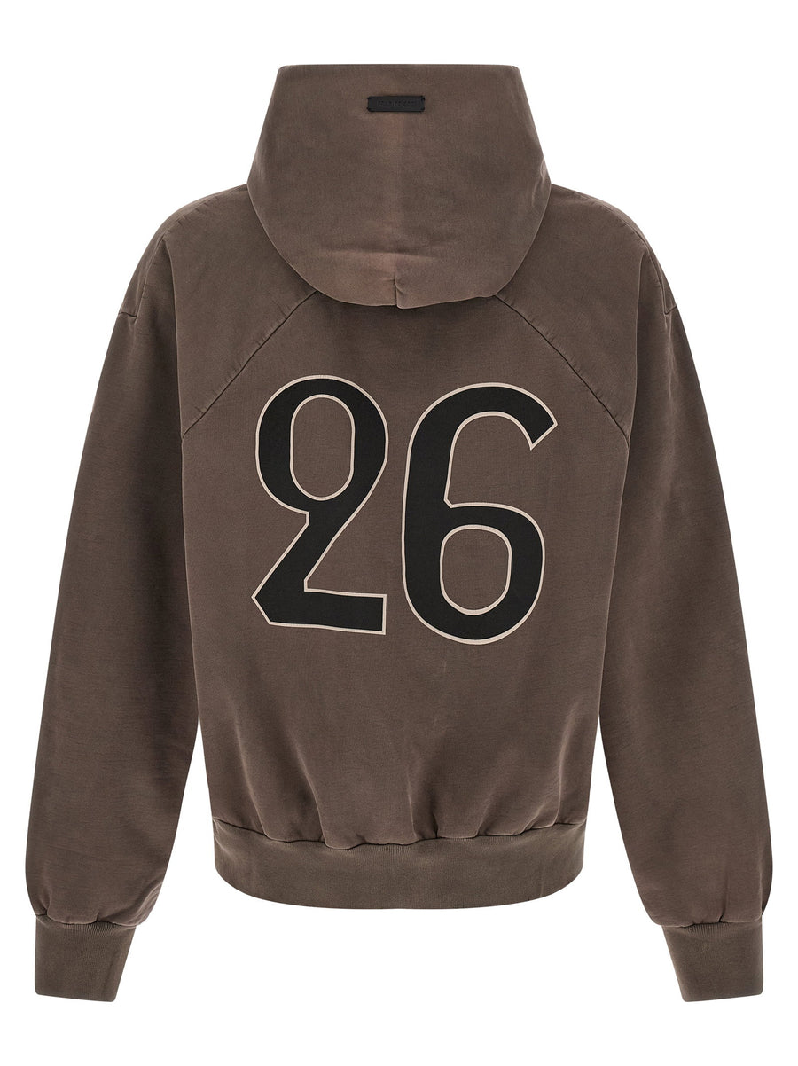 Fear Of God 26 Classic Half Raglan Hoodie Mens Heavy Used Effect Cotton Garment Washed Look