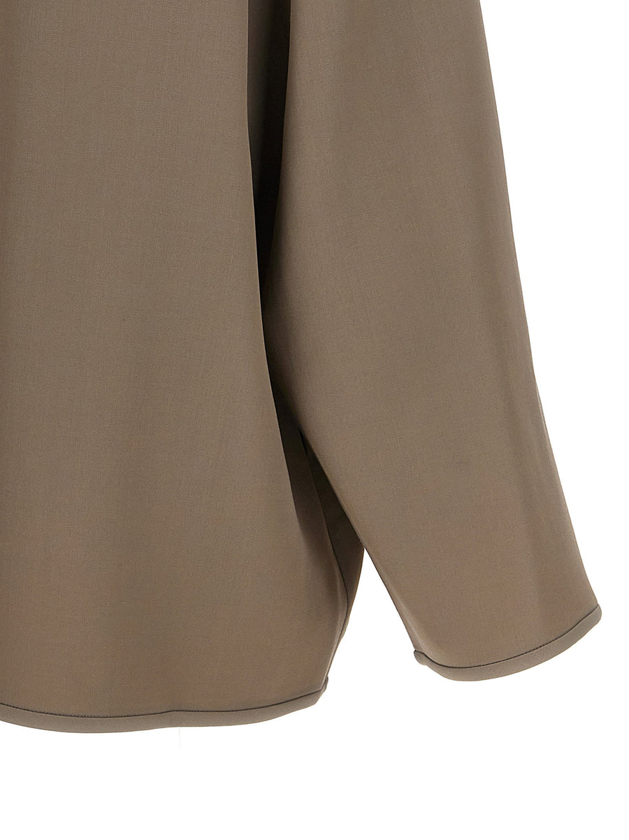 Fear Of God Wool Jacket For Men Beige Virgin Wool Blend Refined Warmth With Leather Back Patch