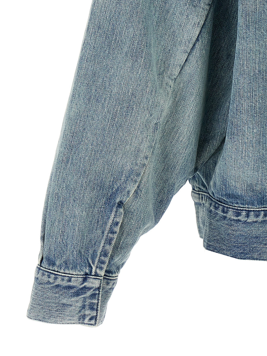 Fear Of God Denim Trucker Jacket For Men Delave Cotton Relaxed Fit Luxury Outerwear