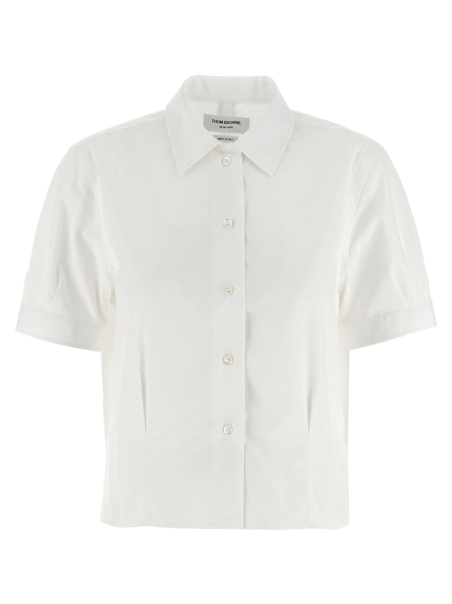 Thom Browne White Cotton Sash Shirt With Removable Neck Sash