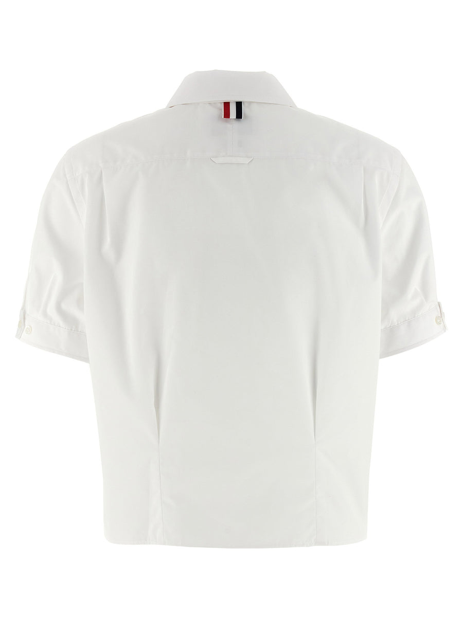 Thom Browne White Cotton Sash Shirt With Removable Neck Sash