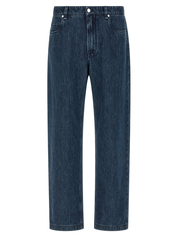 Fendi FF Inner Jeans Mens Blue Denim High Waist Flared 100 Percent Cotton