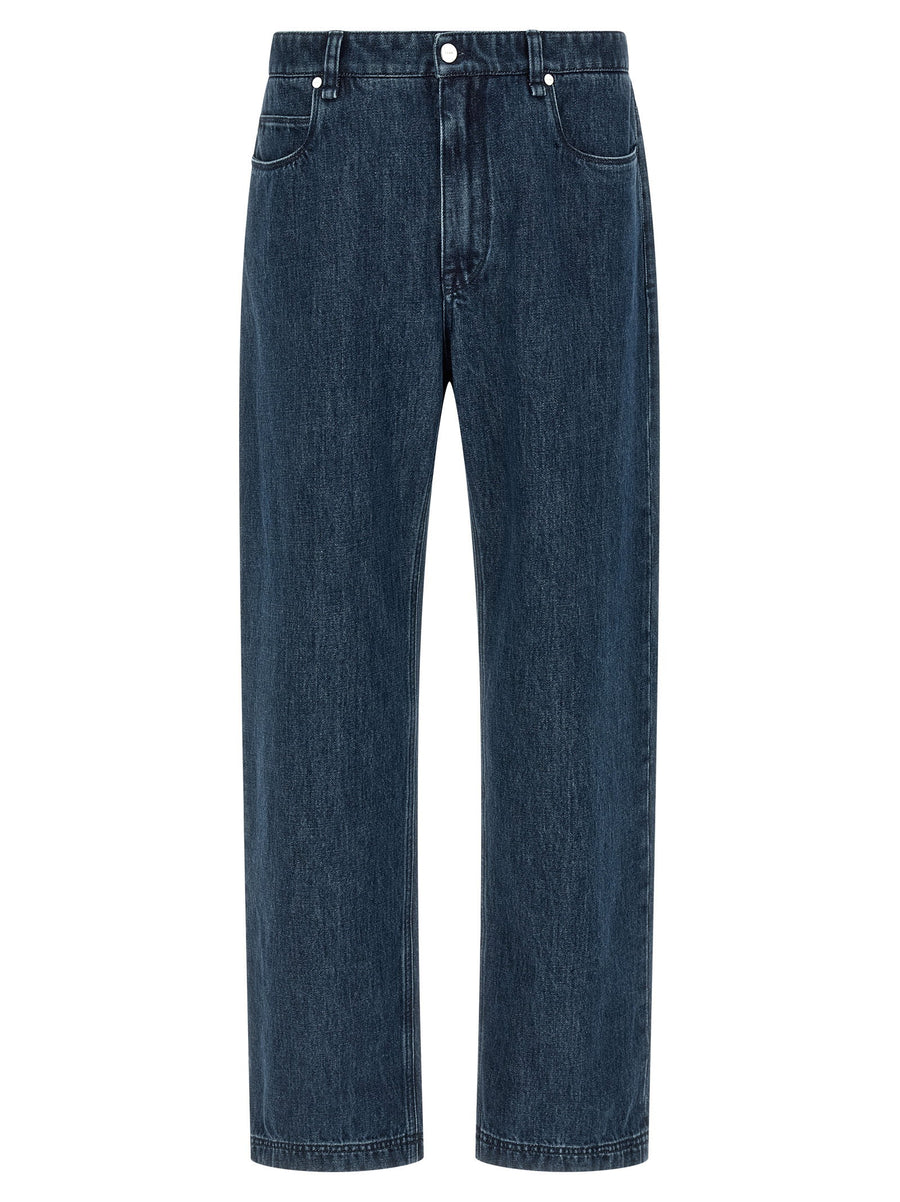 Fendi FF Inner Jeans Mens Blue Denim High Waist Flared 100 Percent Cotton