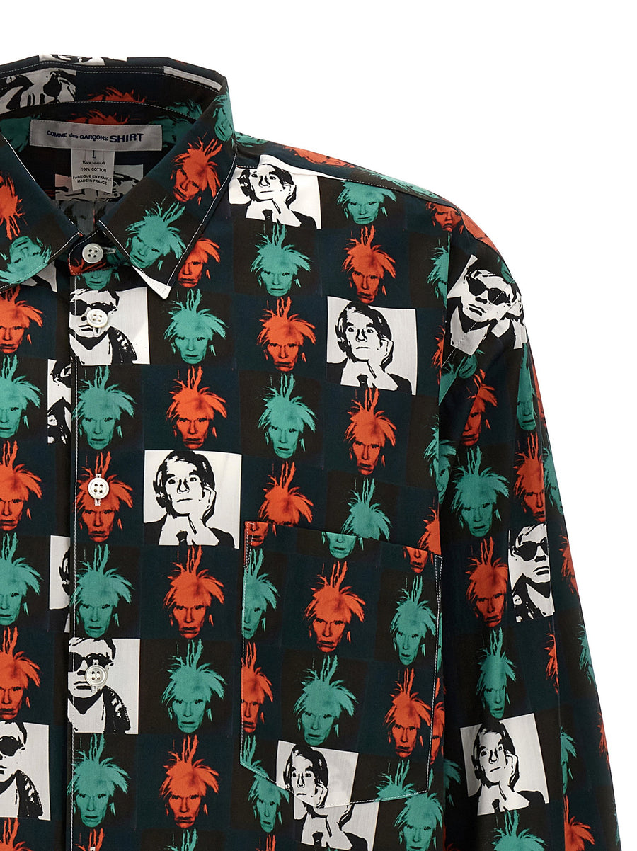 Comme Des Garcons Shirt Andy Warhol Multicolor Print Cotton Shirt For Men Art Inspired Luxury