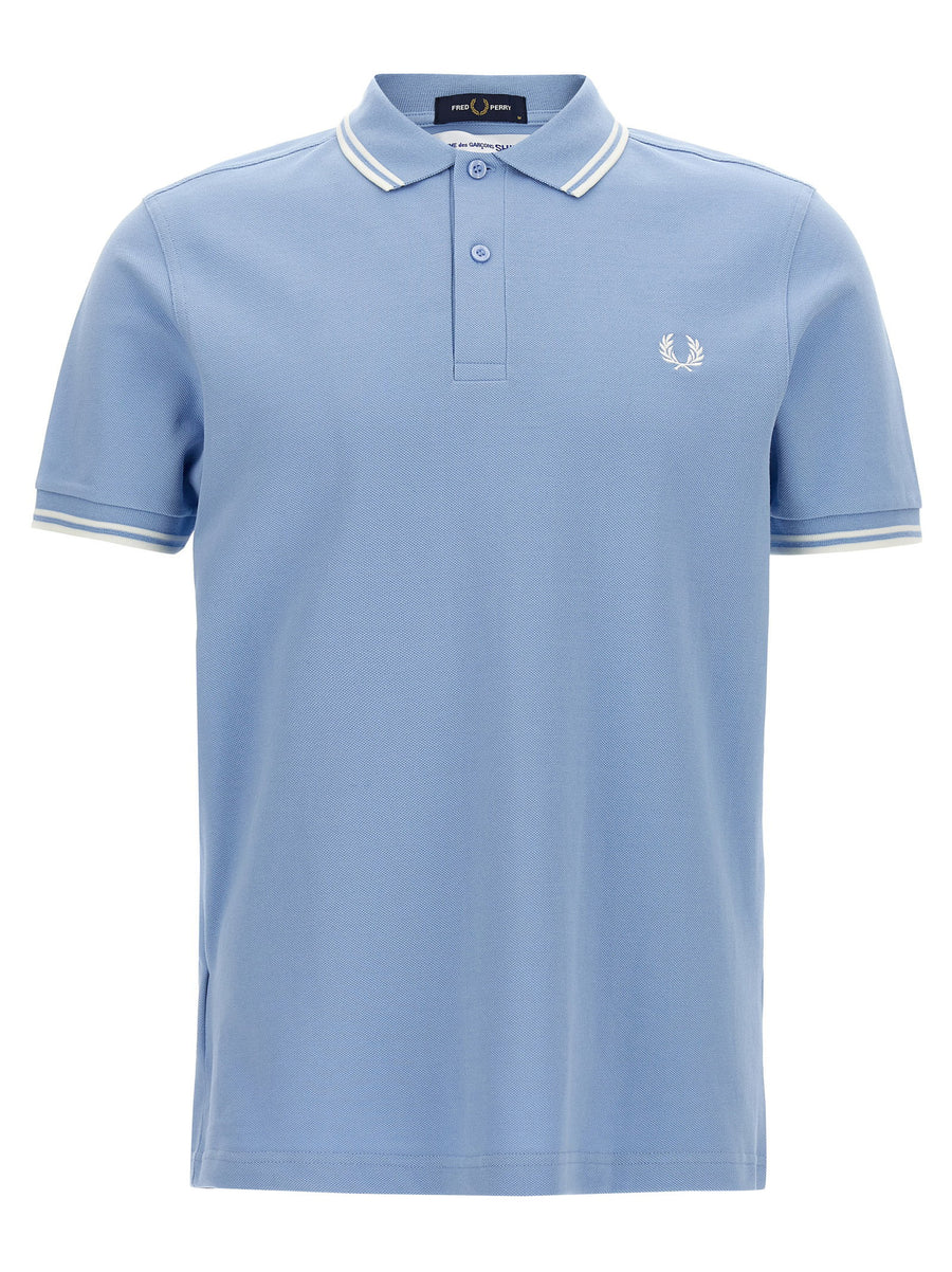 Comme Des Garcons Shirt Polo CDG X Fred Perry Luxury 100 Percent Cotton Pique Front Logo Embroidery Back Print Men