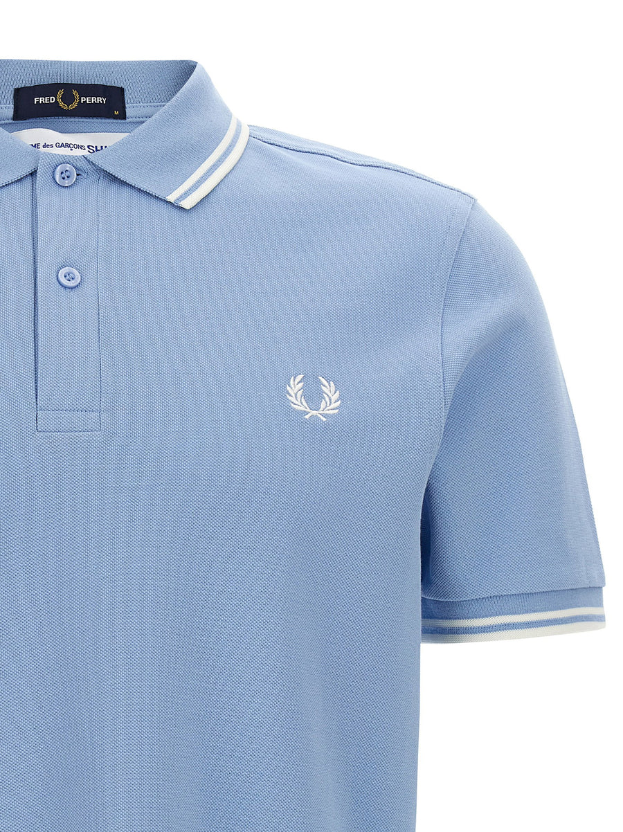 Comme Des Garcons Shirt Polo CDG X Fred Perry Luxury 100 Percent Cotton Pique Front Logo Embroidery Back Print Men