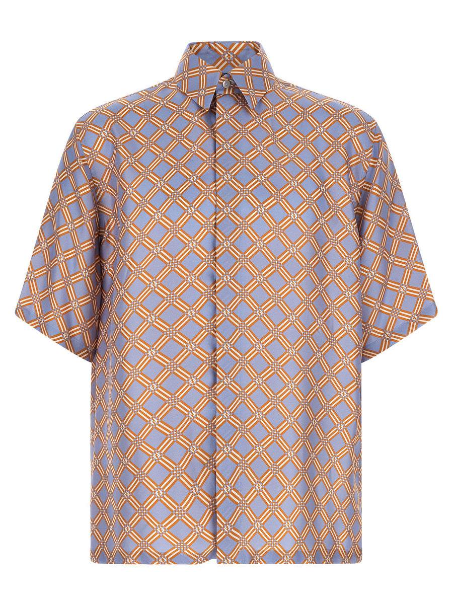 Fendi Net Print Silk Shirt