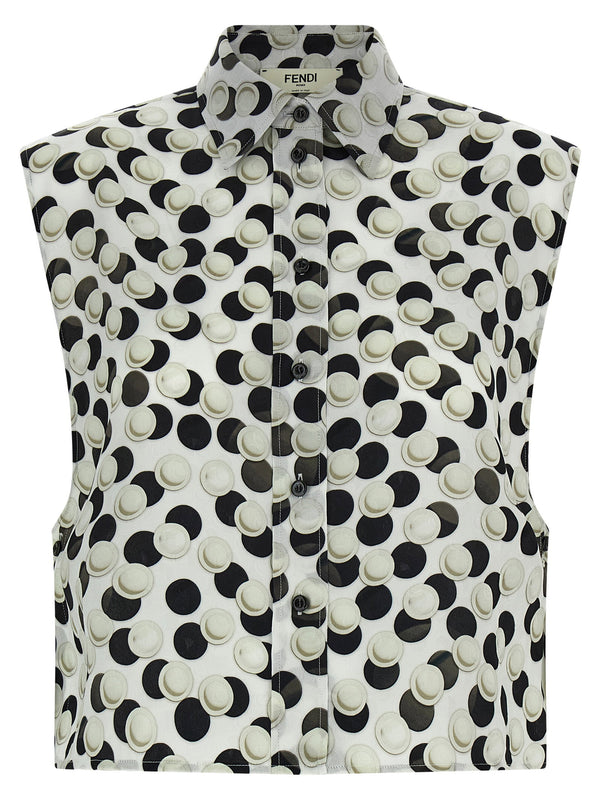 Fendi Polka Dot Crop Top