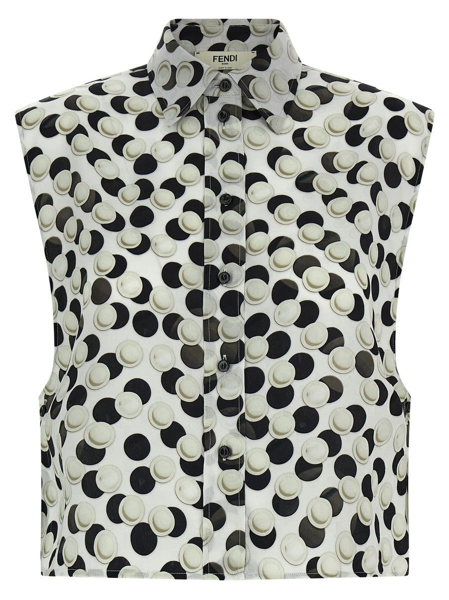 Fendi Polka Dot Crop Top