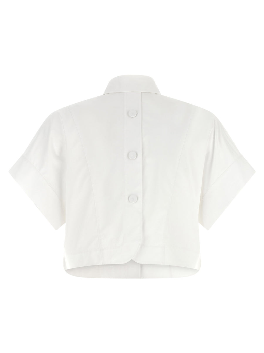 Fendi White Cotton Poplin Maxi Button Shirt Boxy Fit For Women