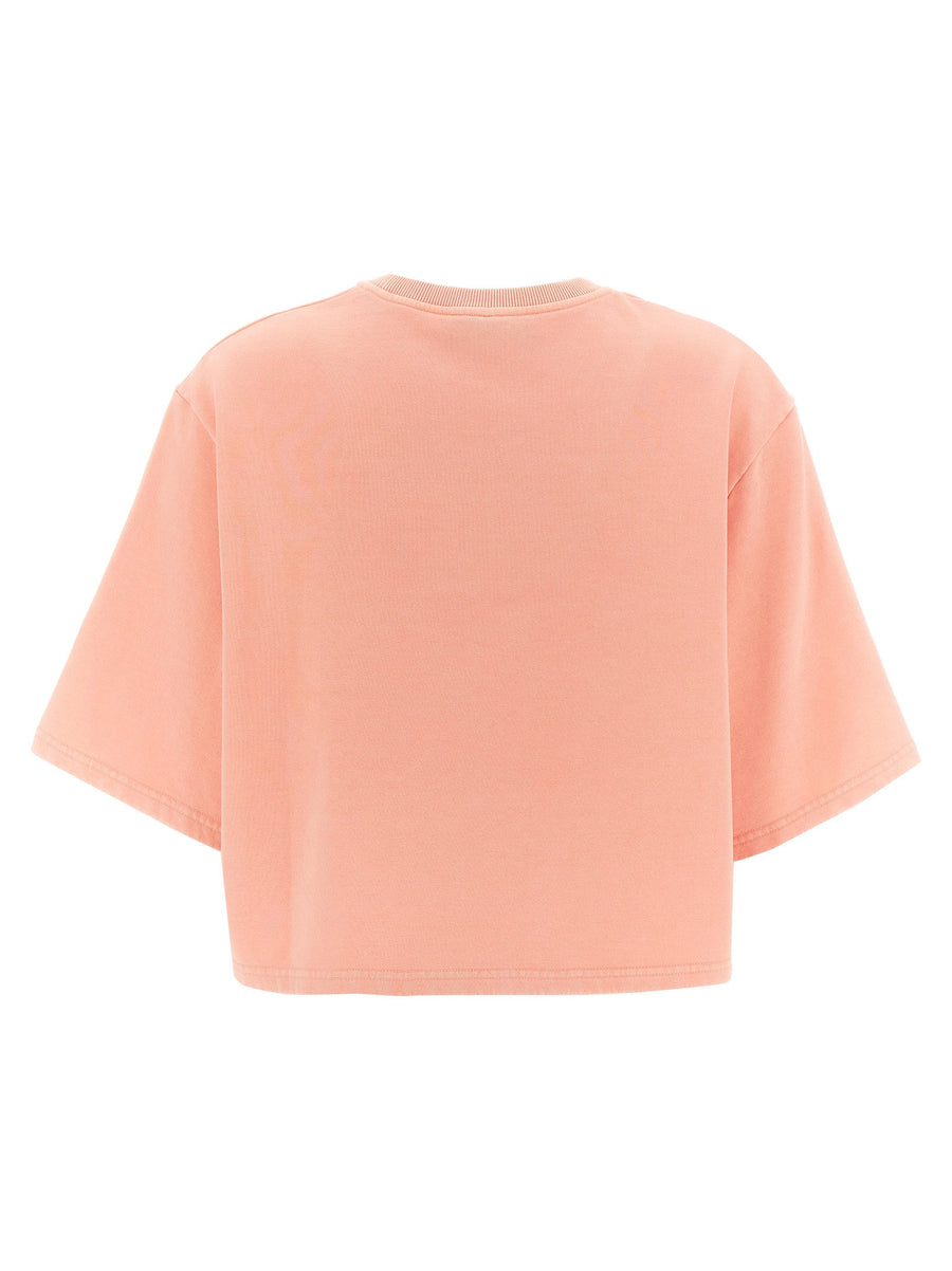 Fendi Roma 3D Embroidered Pink Crop Sweatshirt For Women Premium 100 Percent Cotton Topwear