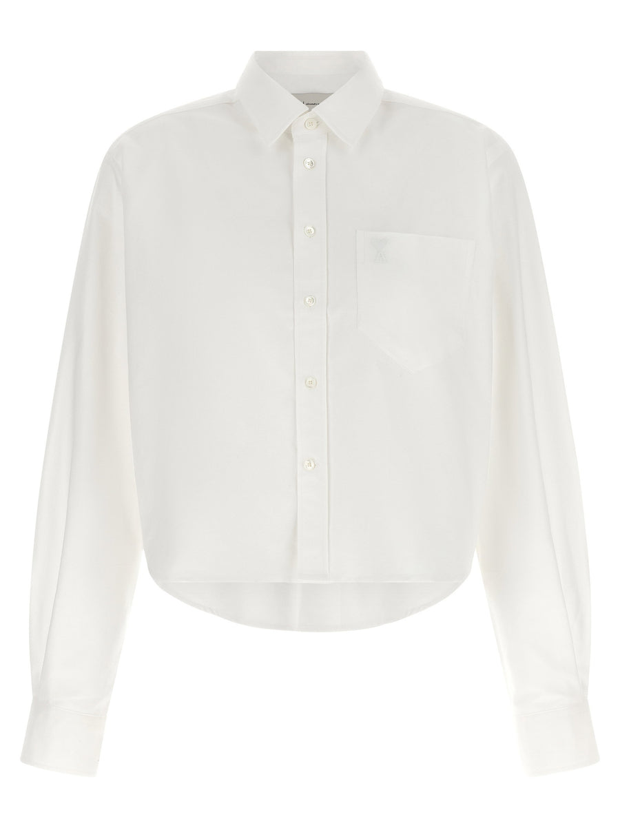 Ami Paris Ami De Coeur Cropped Shirt