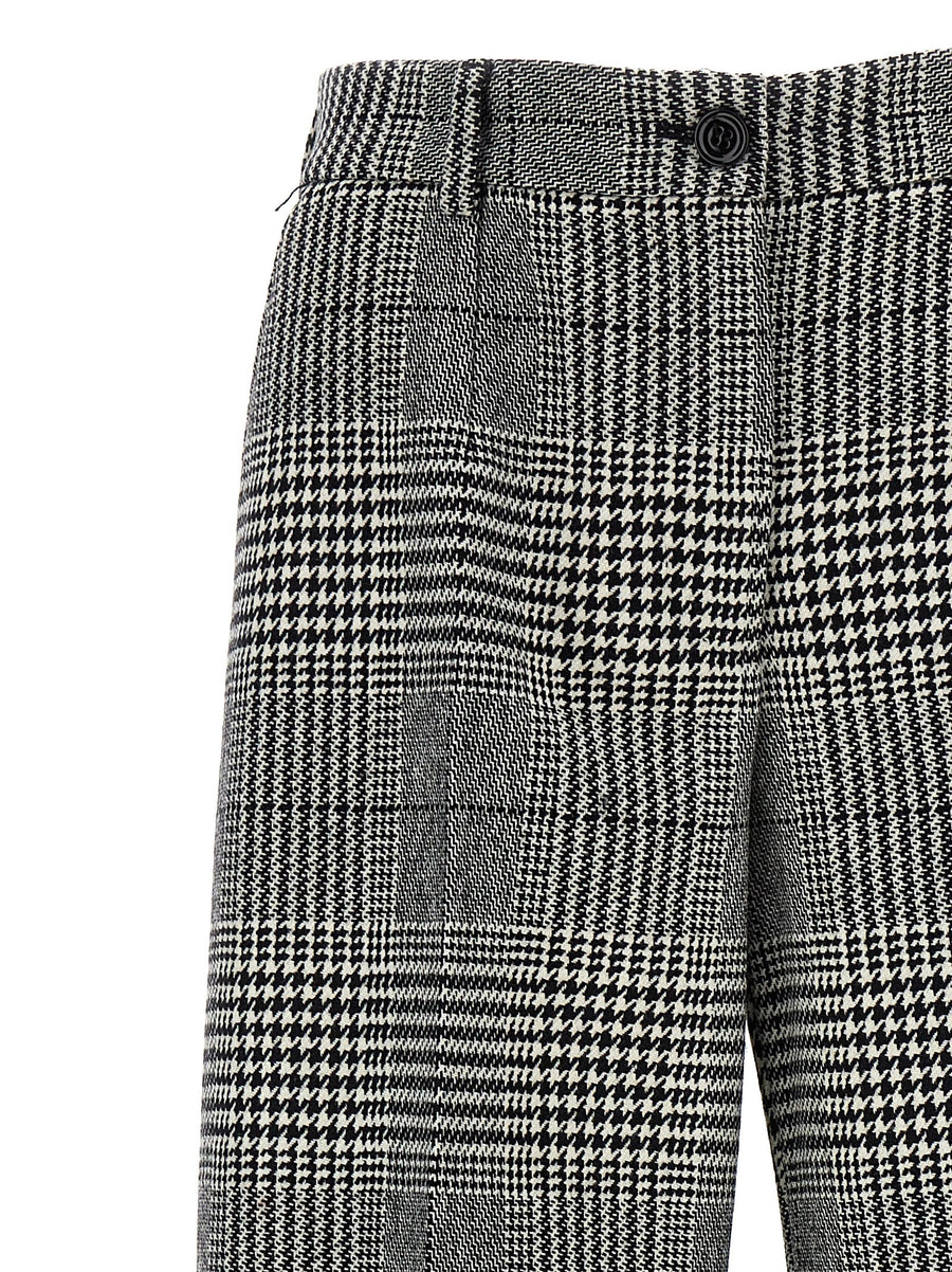 Dolce and Gabbana Sartoriale Wool Cashmere Trousers for Women - Pied de Poule Tailored Luxury Officewear