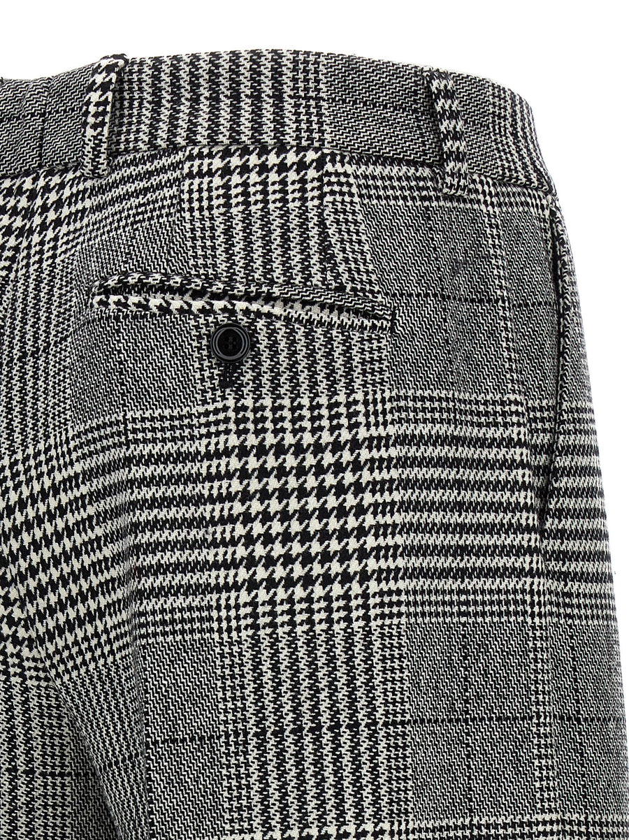 Dolce and Gabbana Sartoriale Wool Cashmere Trousers for Women - Pied de Poule Tailored Luxury Officewear