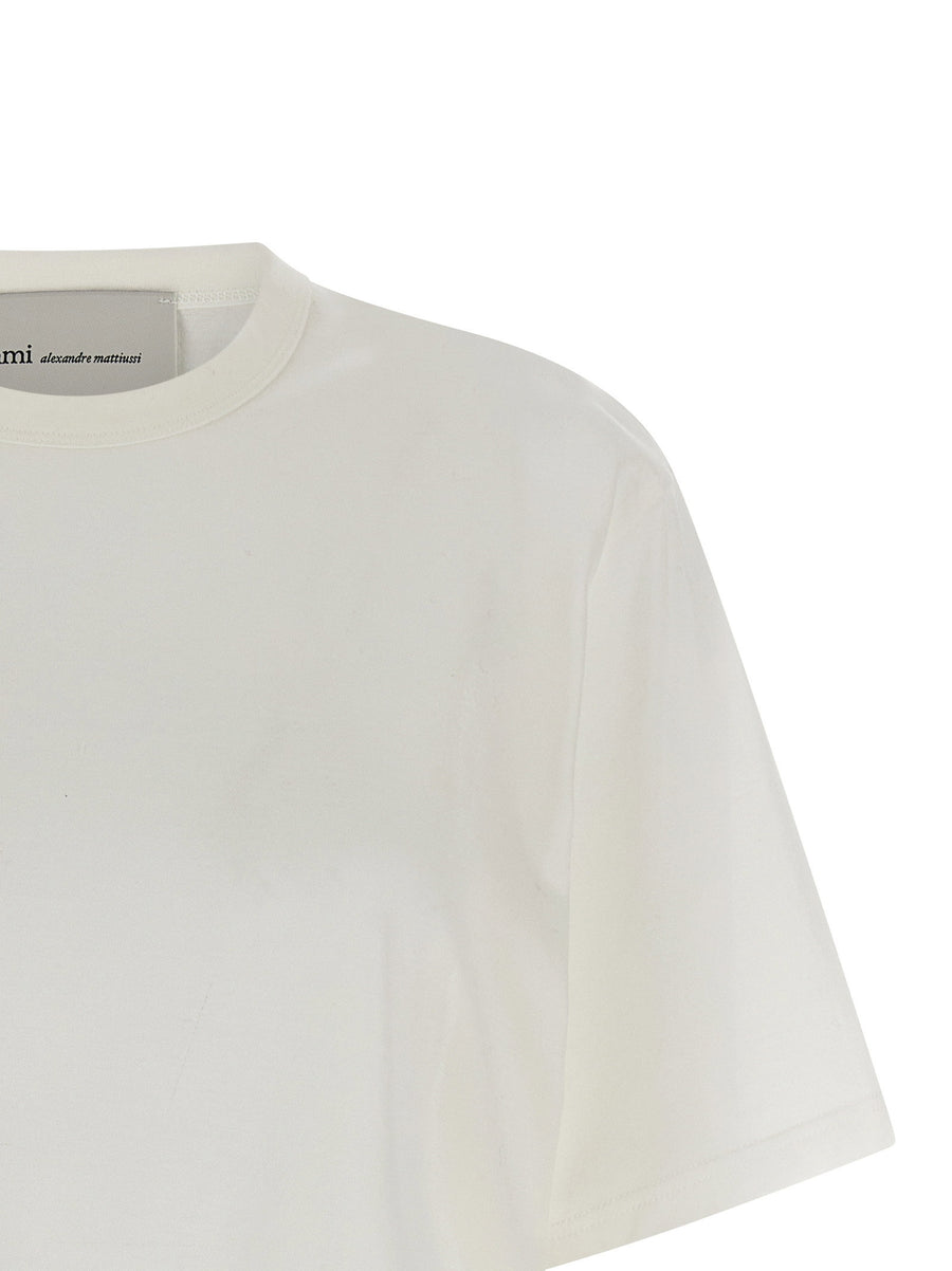 Ami Paris Lightweight Cotton T Shirt for Women Breathable Semi Transparent Summer Essential