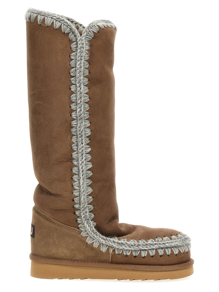 Mou Eskimo 40 Ankle Boots For Women Luxuriously Warm Lamb Leather With Fur Lining