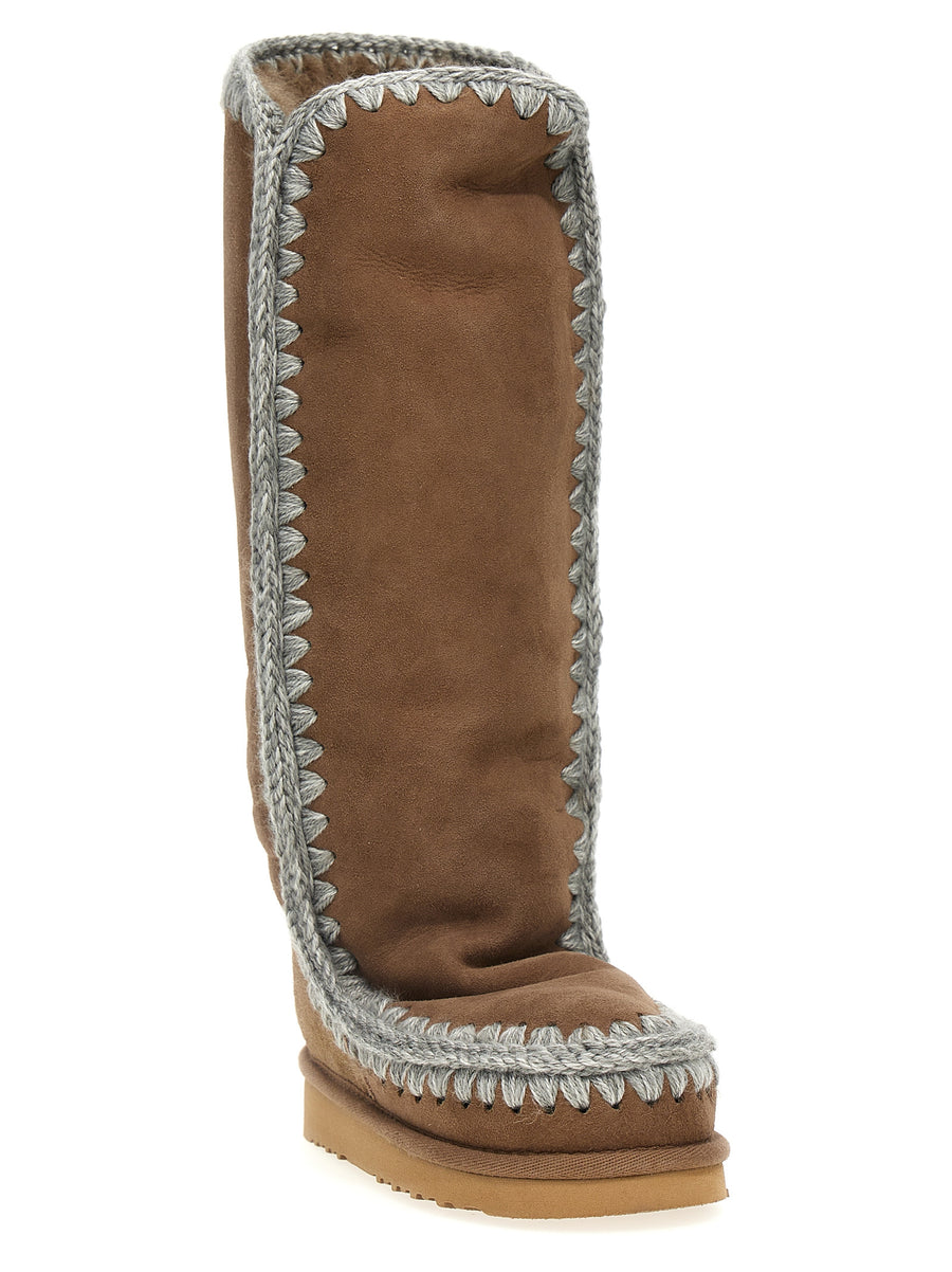 Mou Eskimo 40 Ankle Boots For Women Luxuriously Warm Lamb Leather With Fur Lining