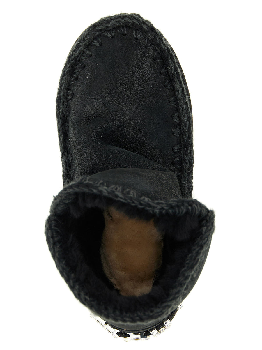 Mou Eskimo 18 Rhinestone Logo Ankle Boots