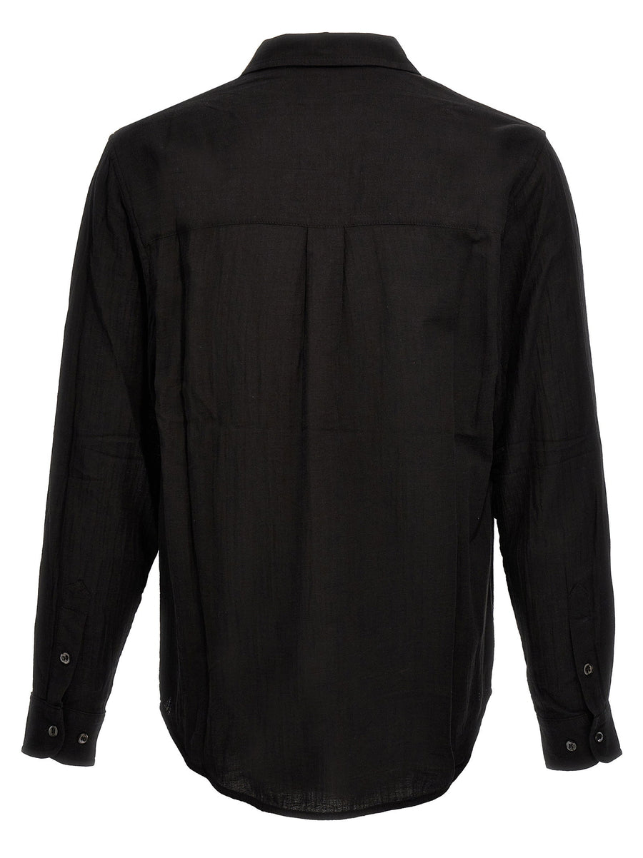 Séfr Leo Shirt for Men Breathable Cotton Voile Black Front Pocket Timeless Versatility