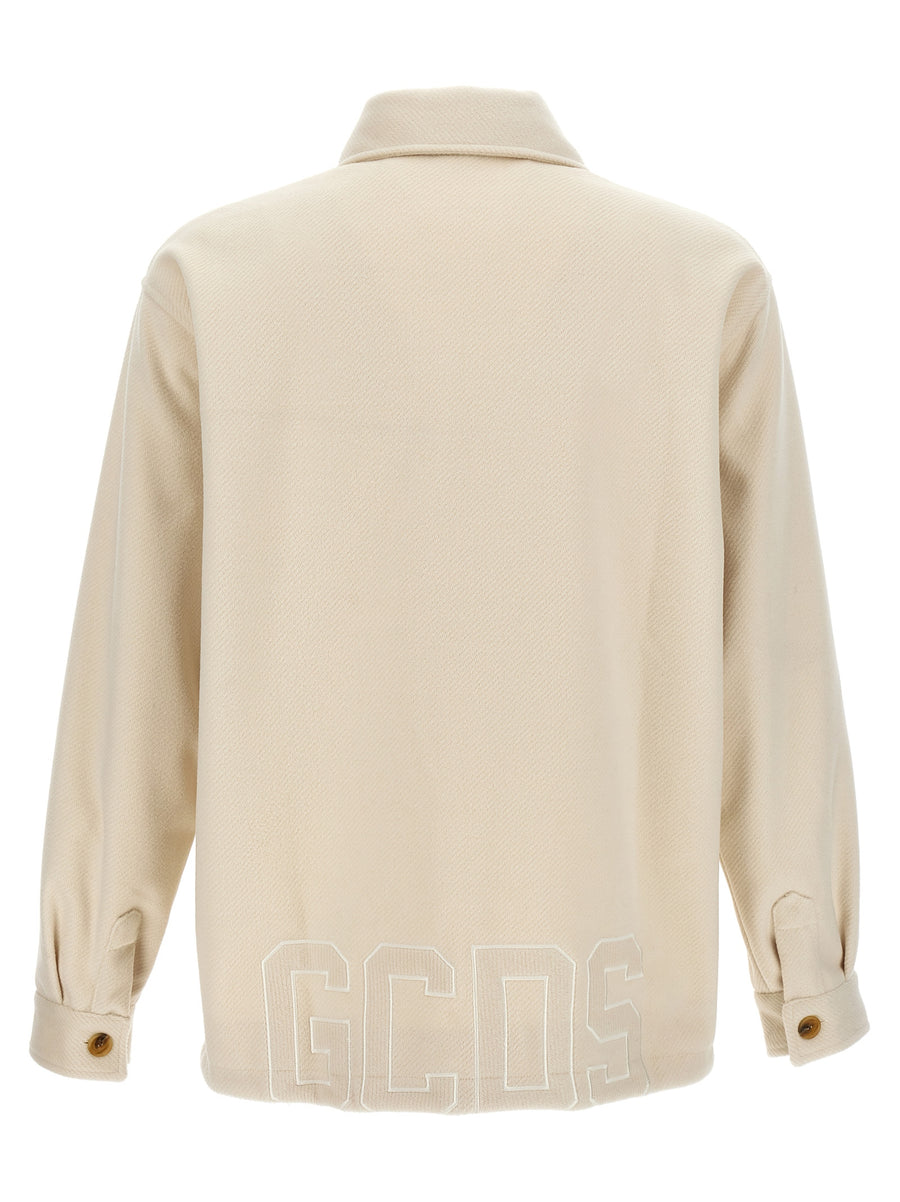 GCDS Logo Embroidery Jacket for Men Refined Luxury Tone On Tone Front And Back Premium Craft