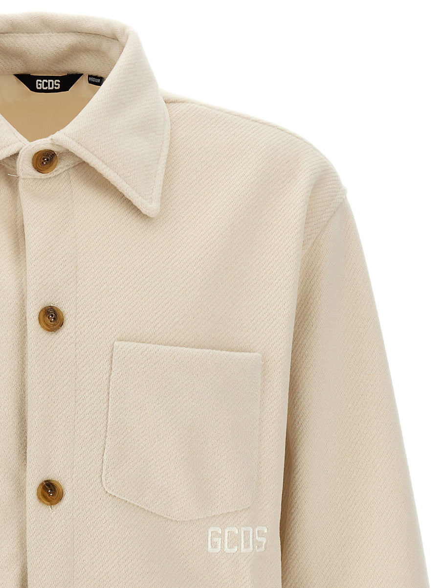 GCDS Logo Embroidery Jacket for Men Refined Luxury Tone On Tone Front And Back Premium Craft