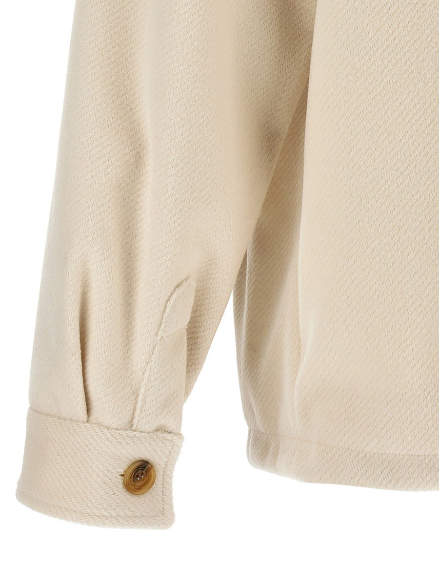 GCDS Logo Embroidery Jacket for Men Refined Luxury Tone On Tone Front And Back Premium Craft