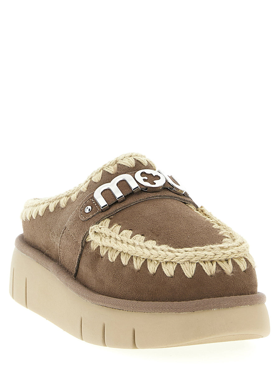 Mou Bounce Clog Sabots For Women Luxury Cozy Sheepskin Leather With Plush Fur Lining And Rubber Sole