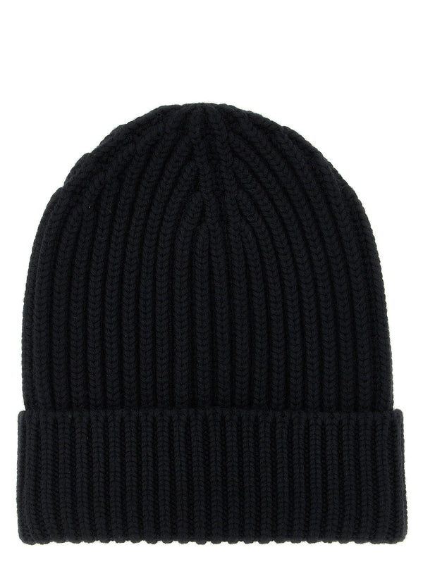Dolce and Gabbana Wool Beanie for Women Premium Knit Black Turn Up Cuff Warmth Luxury